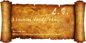 Liszkay Valéria névjegykártya