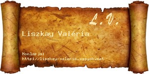 Liszkay Valéria névjegykártya